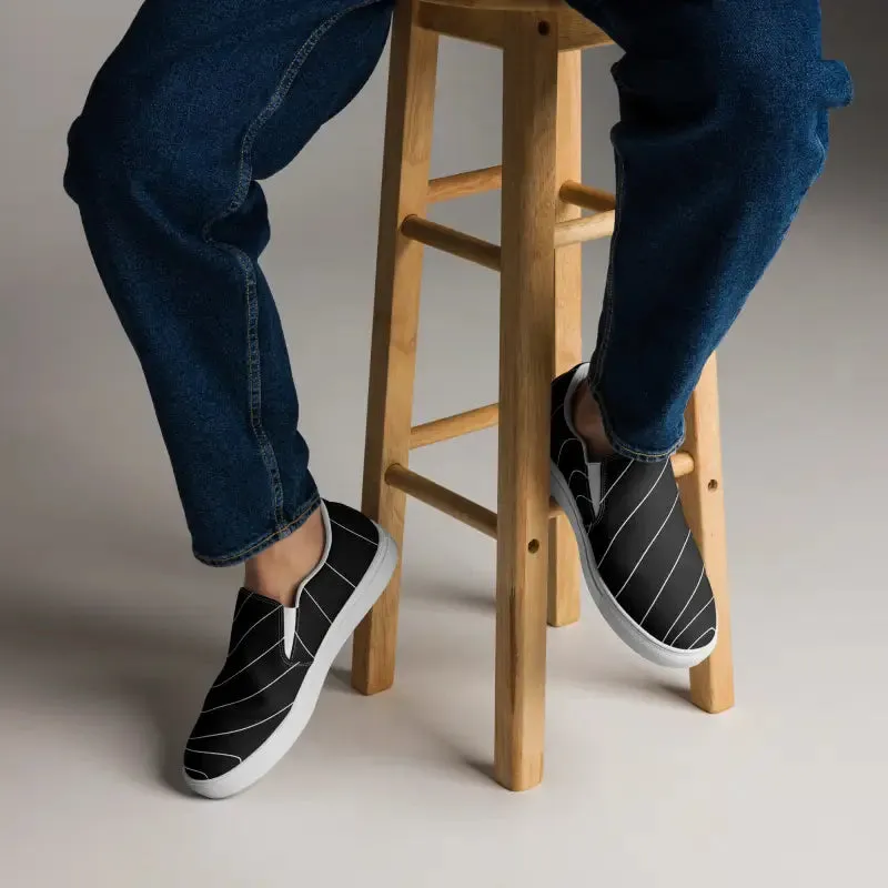 White Stripes Canvas Shoes for Men