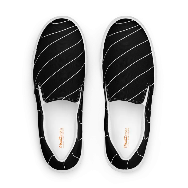White Stripes Canvas Shoes for Men