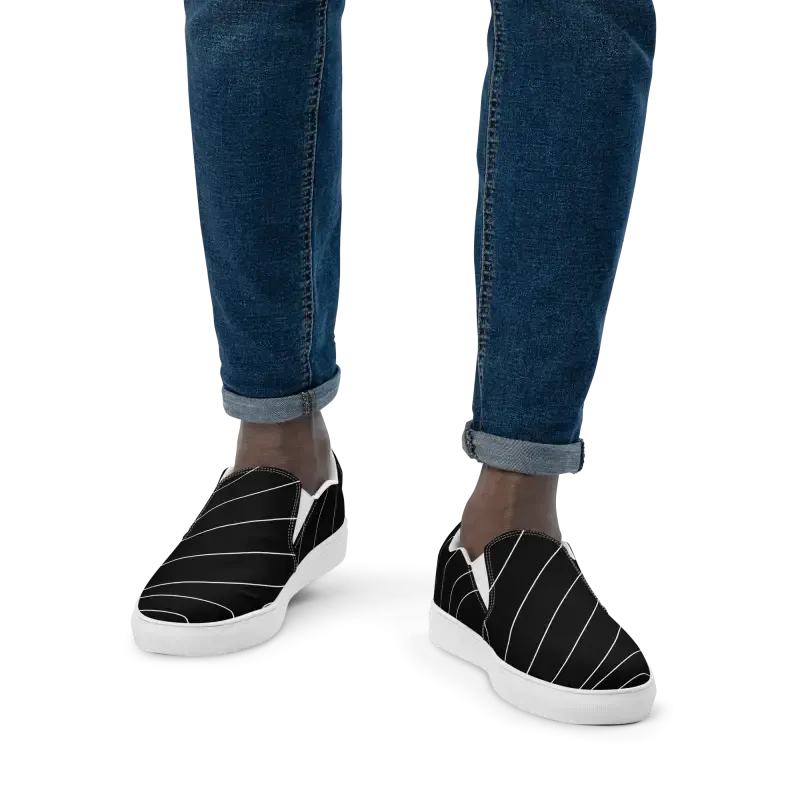 White Stripes Canvas Shoes for Men