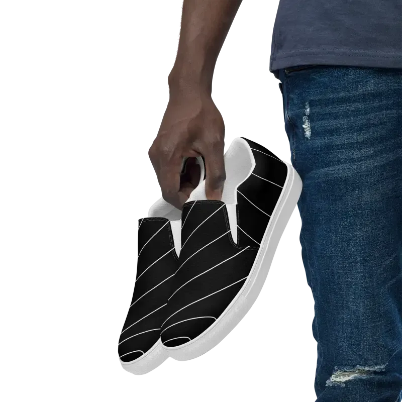 White Stripes Canvas Shoes for Men