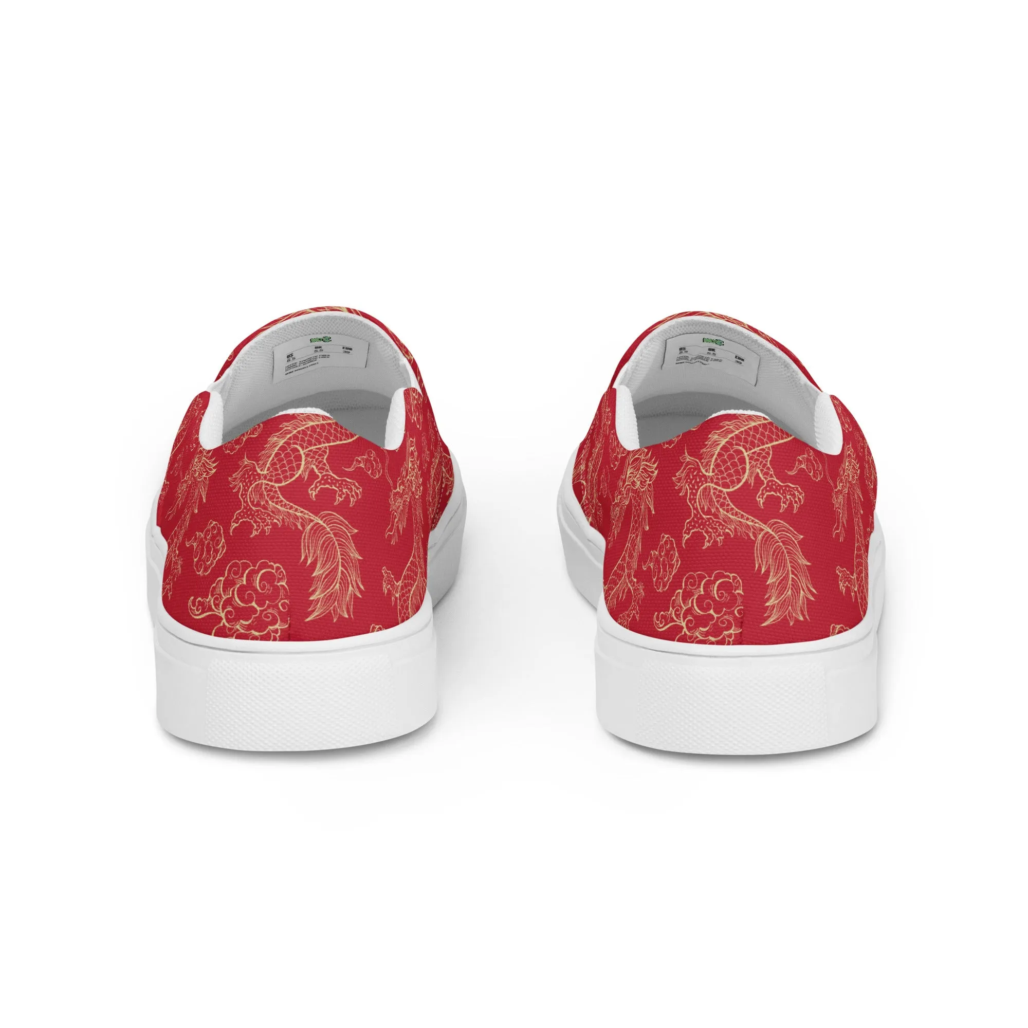 Women’s Red Dragon Design slip-on canvas shoes